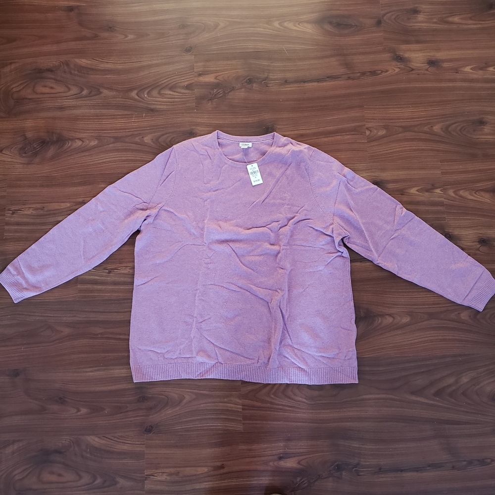 NEW Women's Sz 3X L.L. Bean 100% Cashmere Purple Knit Sweater!